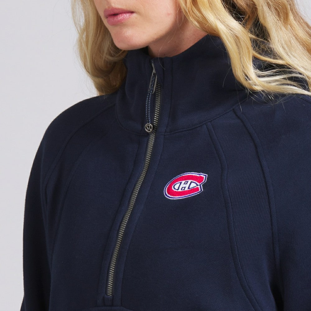 Montreal Canadiens lululemon Women's Scuba Oversized Half-Zip Hoodie - True Navy Hoodies