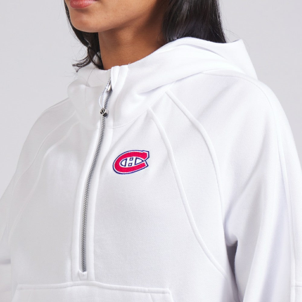 Montreal Canadiens lululemon Women's Scuba Oversized Half-Zip Hoodie - White Hoodies