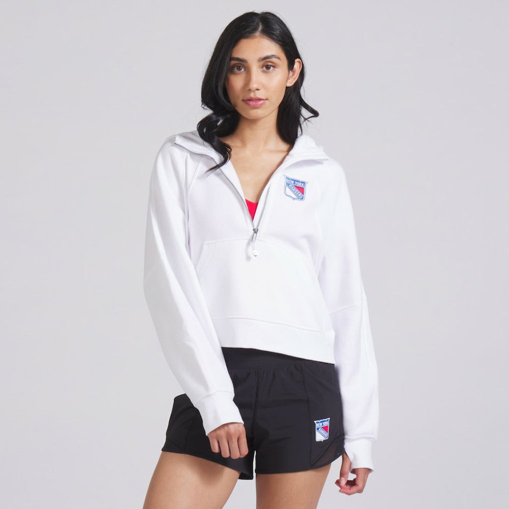 New York Rangers lululemon Women's Scuba Oversized Half-Zip Hoodie - White Hoodies
