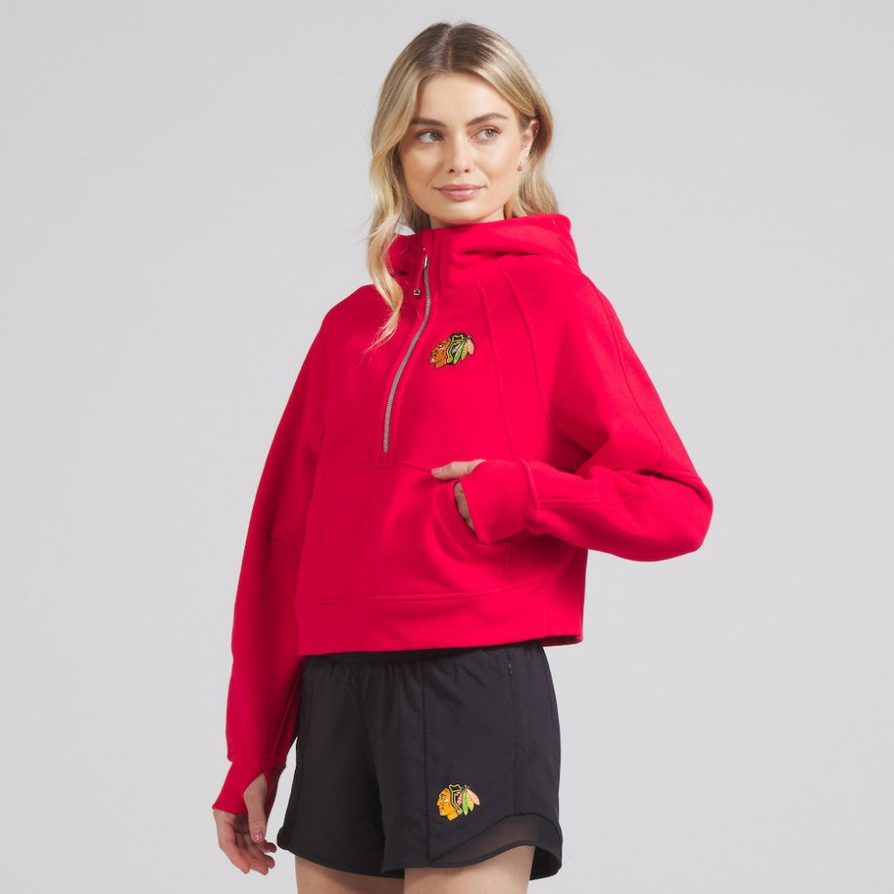 Chicago Blackhawks lululemon Women's Scuba Oversized Half-Zip Hoodie - True Red Hoodies