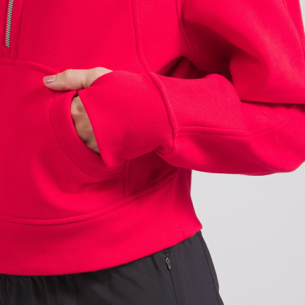 Chicago Blackhawks lululemon Women's Scuba Oversized Half-Zip Hoodie - True Red Hoodies