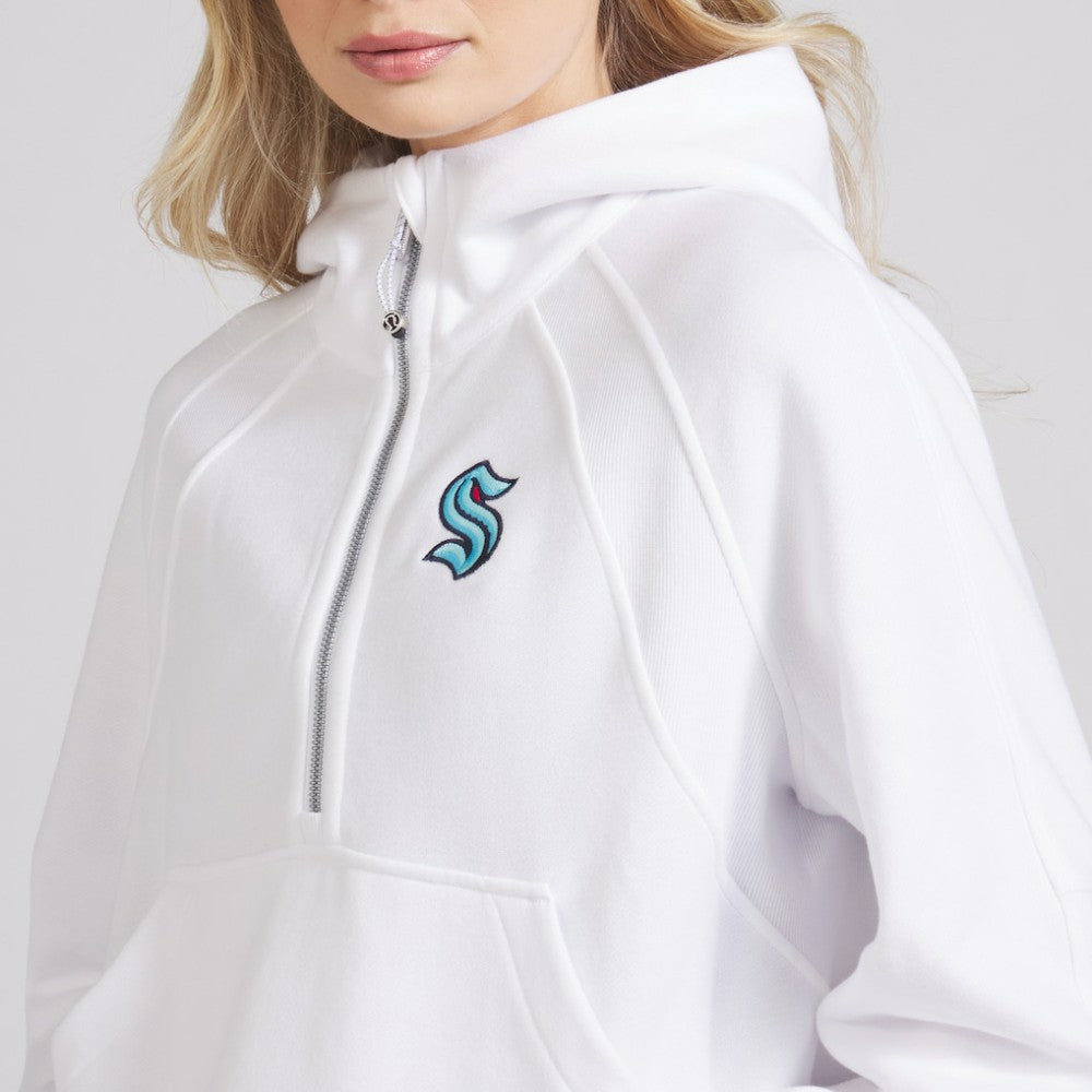 Seattle Kraken lululemon Women's Scuba Oversized Half-Zip Hoodie - White Hoodies