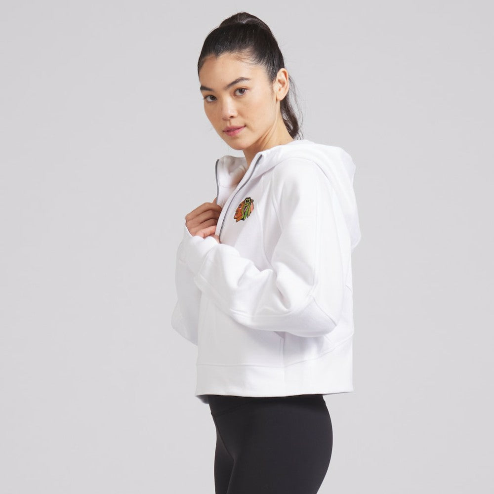 Chicago Blackhawks lululemon Women's Scuba Oversized Half-Zip Hoodie - White Hoodies