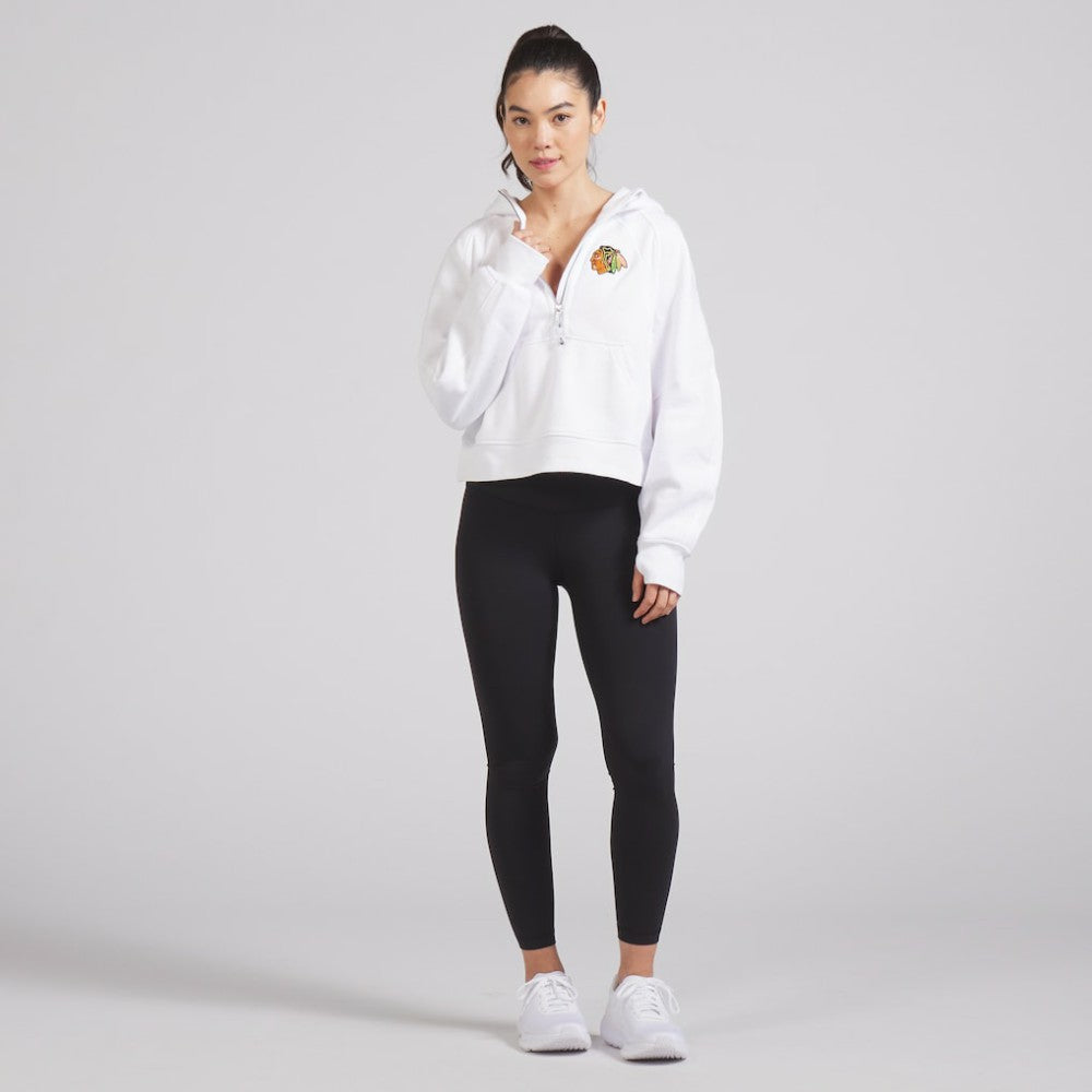 Chicago Blackhawks lululemon Women's Scuba Oversized Half-Zip Hoodie - White Hoodies