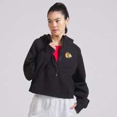 Chicago Blackhawks lululemon Women's Scuba Oversized Half-Zip Hoodie - Black Hoodies