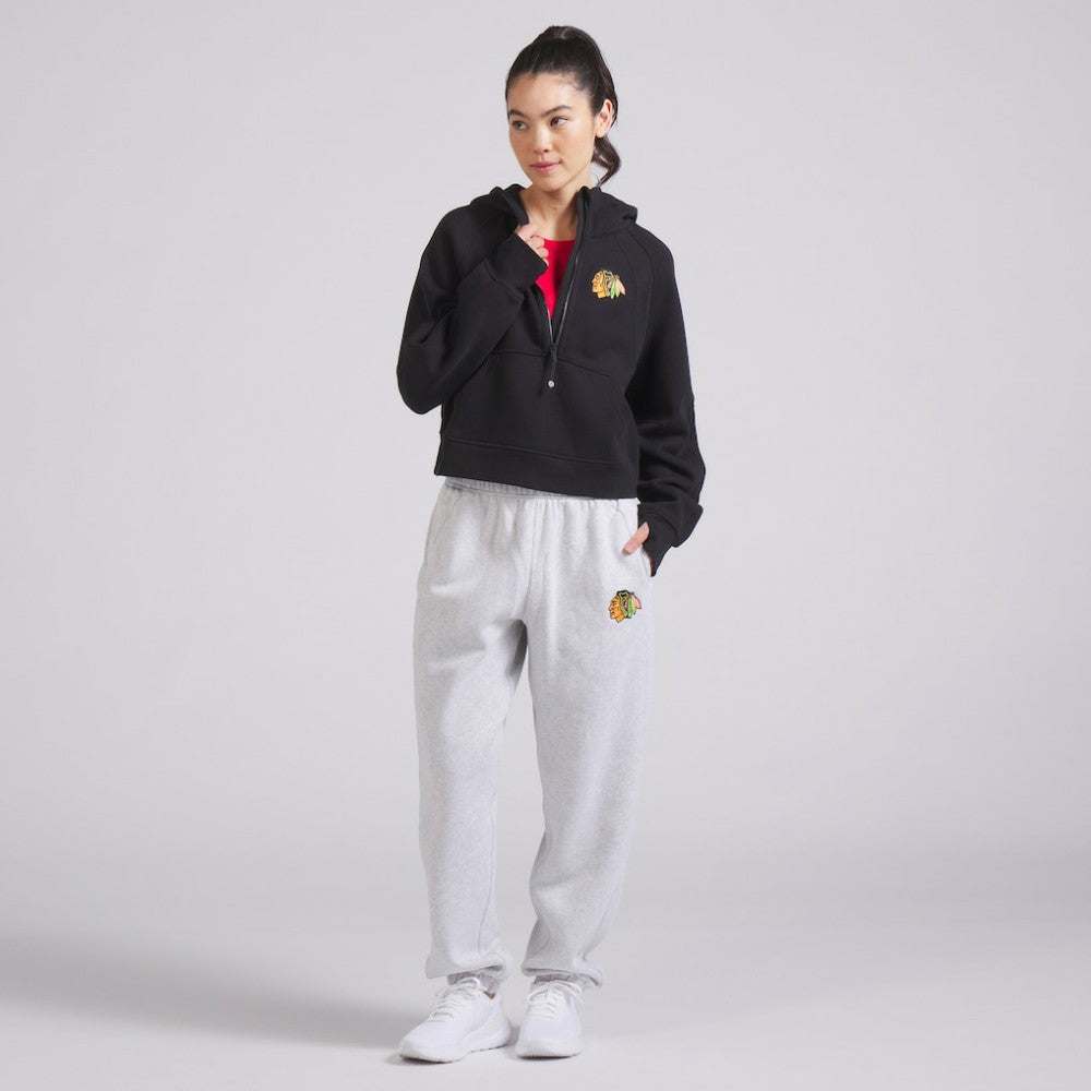 Chicago Blackhawks lululemon Women's Scuba Oversized Half-Zip Hoodie - Black Hoodies