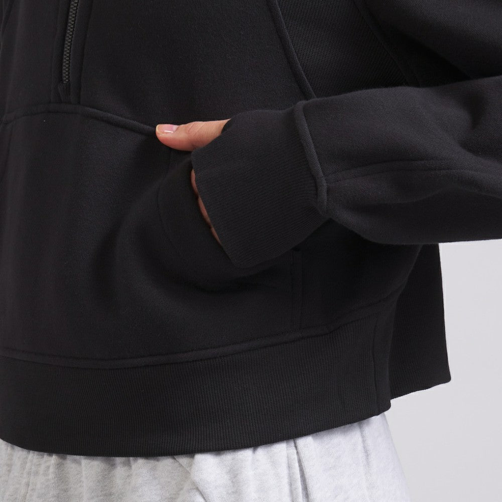Chicago Blackhawks lululemon Women's Scuba Oversized Half-Zip Hoodie - Black Hoodies