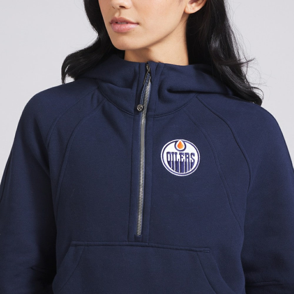 Edmonton Oilers lululemon Women's Scuba Oversized Half-Zip Hoodie - True Navy Hoodies