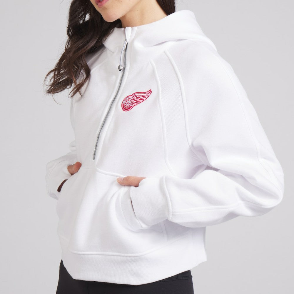 Detroit Red Wings lululemon Women's Scuba Oversized Half-Zip Hoodie - White Hoodies