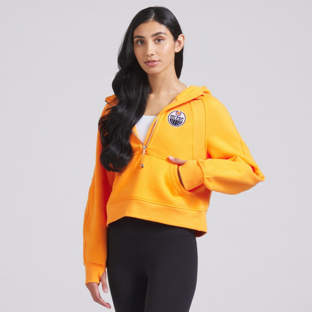 Edmonton Oilers lululemon Women's Scuba Oversized Half-Zip Hoodie - Tiger Hoodies