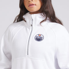 Edmonton Oilers lululemon Women's Scuba Oversized Half-Zip Hoodie - White Hoodies