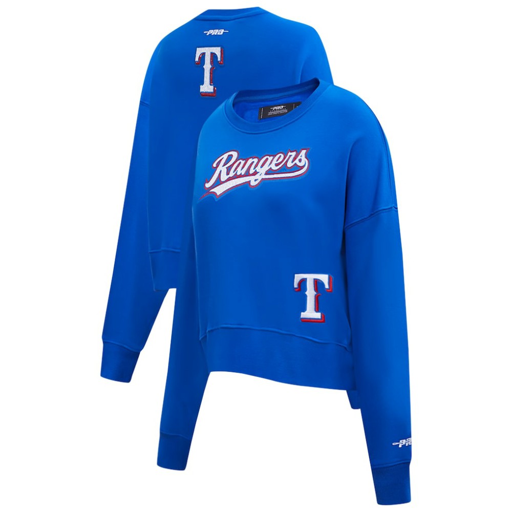 Texas Rangers Pro Standard Women's Game Day Classics Crewneck Pullover Sweatshirt Royal
