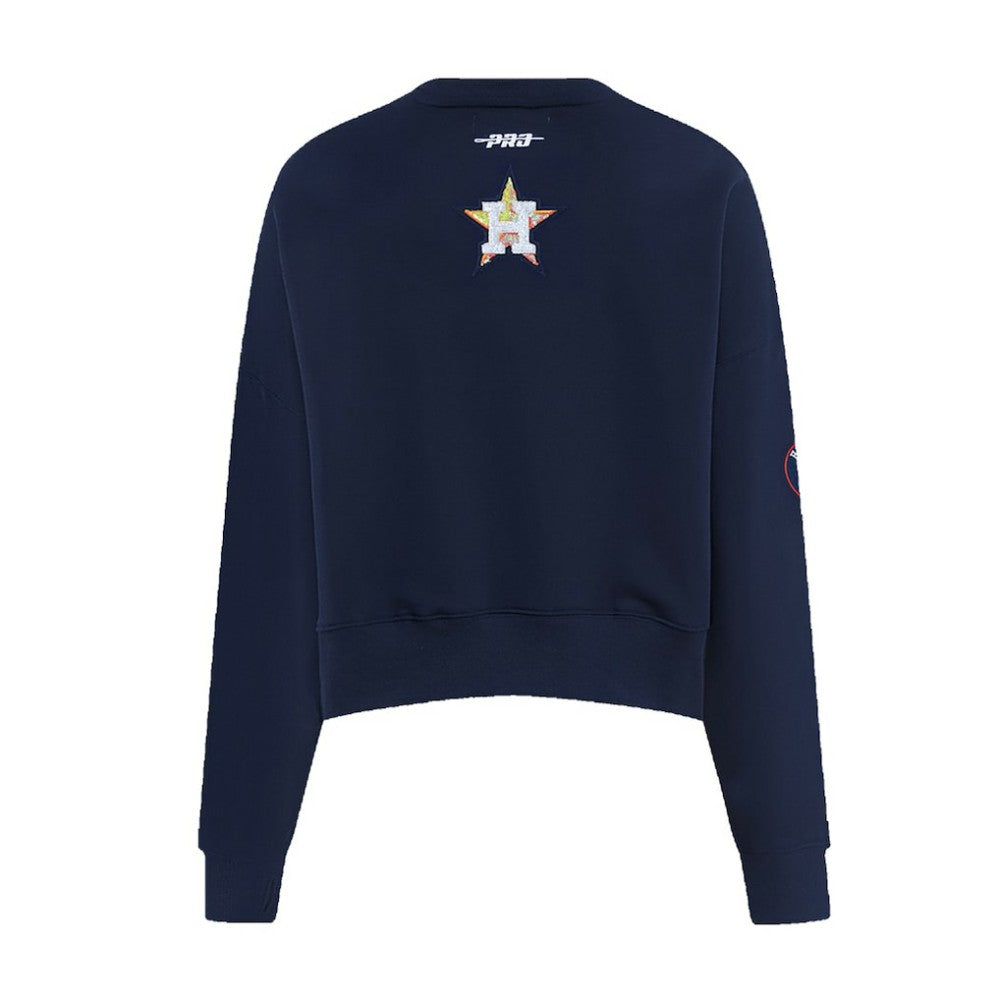 Houston Astros Pro Standard Women's Game Day Classics Crewneck Pullover Sweatshirt Navy