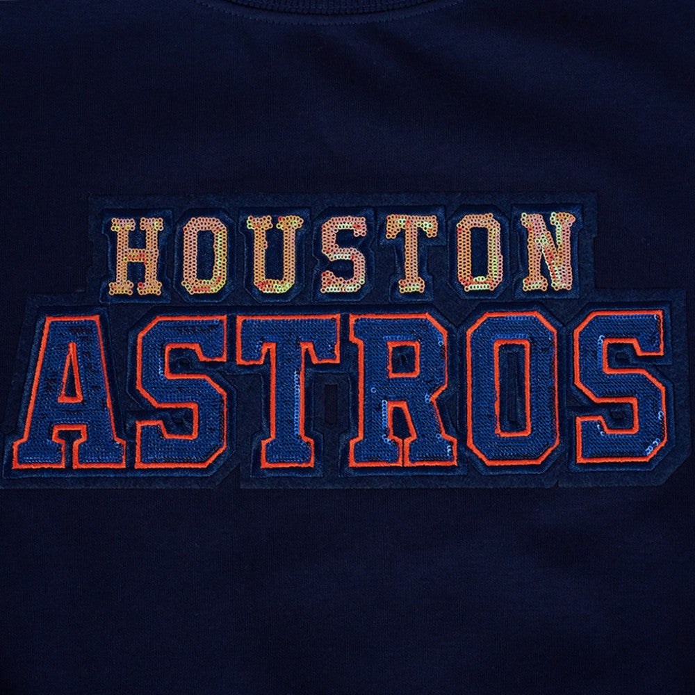 Houston Astros Pro Standard Women's Game Day Classics Crewneck Pullover Sweatshirt Navy