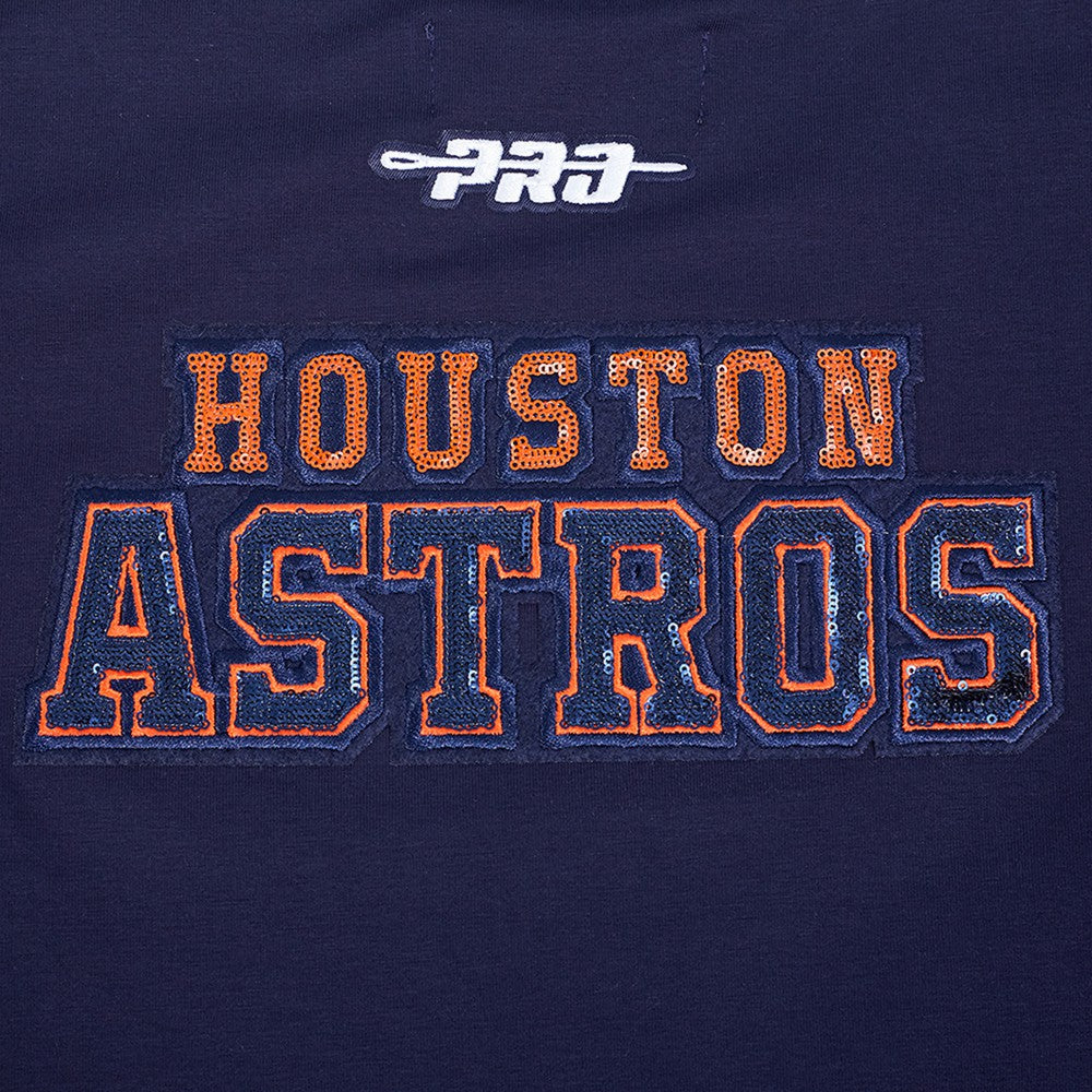 Houston Astros Pro Standard Women's Game Day Classics Baby Doll Cropped T-Shirt Navy