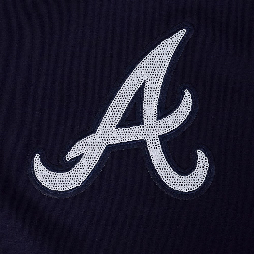 Atlanta Braves Pro Standard Women's Game Day Classics Baby Doll Cropped T-Shirt Navy