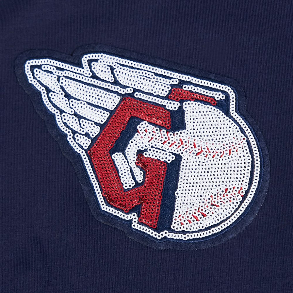 Cleveland Guardians Pro Standard Women's Game Day Classics Baby Doll Cropped T-Shirt Navy