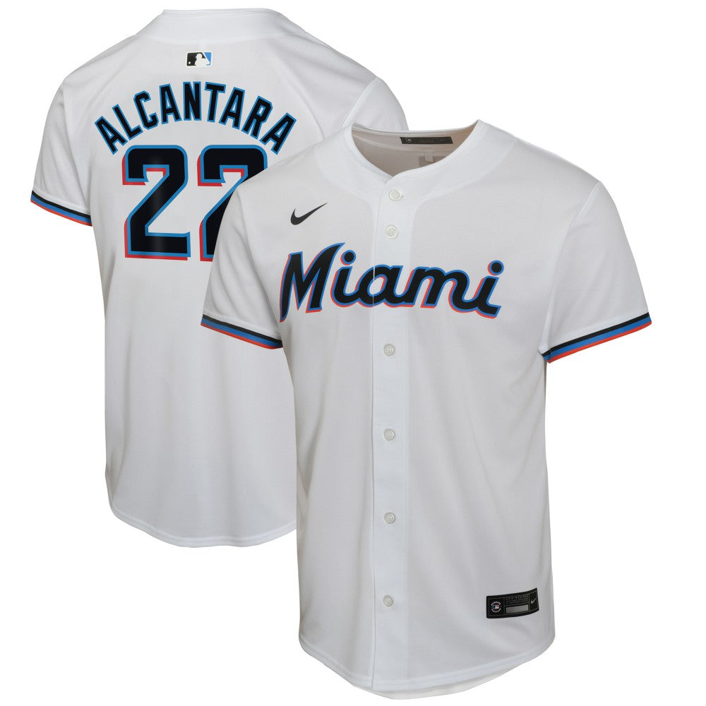 Sandy Alcantara Miami Marlins Youth Home Game Player Jersey White