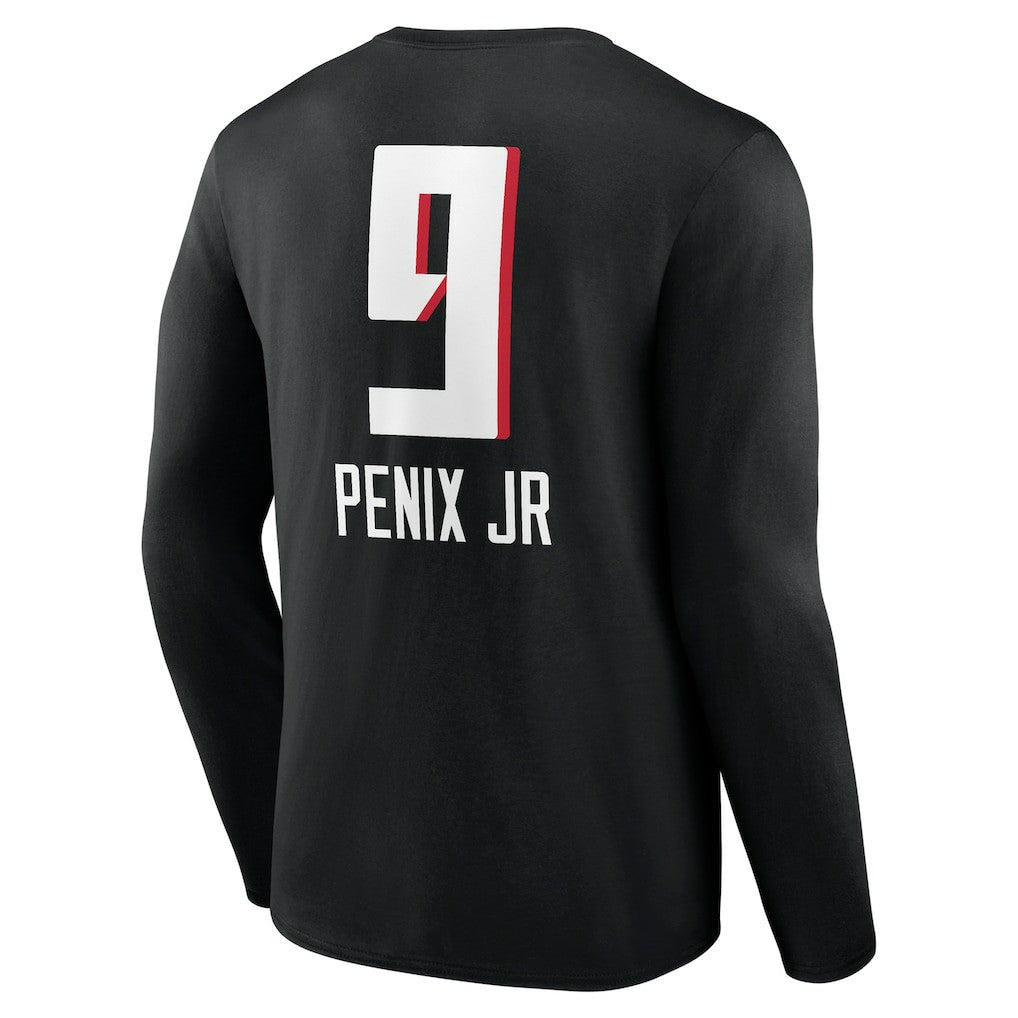 Michael Penix Jr. Atlanta Falcons Name & Number Team Wordmark Long Sleeve T-Shirt - Black sale