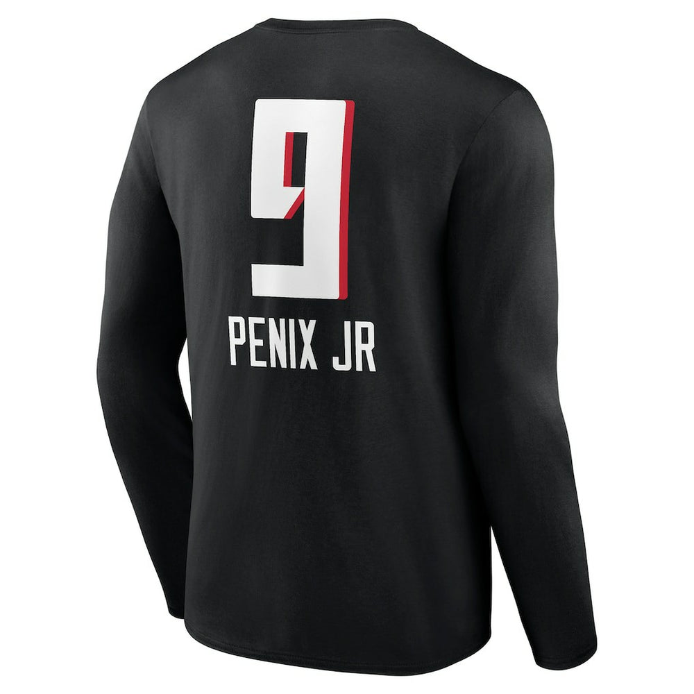 Michael Penix Jr. Atlanta Falcons Name & Number Team Wordmark Long Sleeve T-Shirt - Black sale