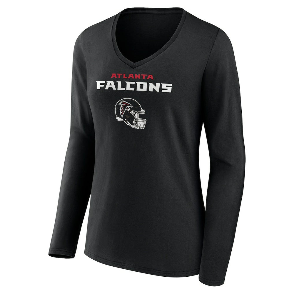 Michael Penix Jr. Atlanta Falcons Women's Name & Number Team Wordmark Long Sleeve V-Neck T-Shirt - Black cheap