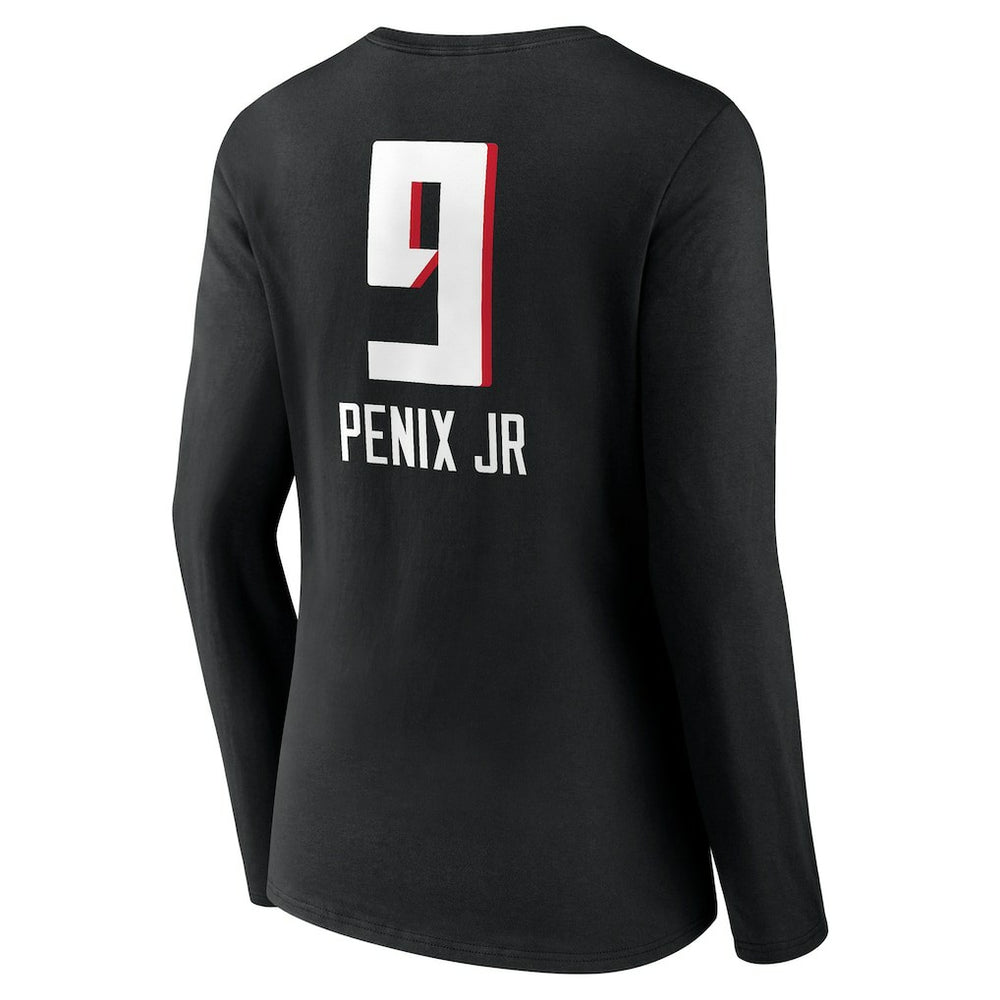 Michael Penix Jr. Atlanta Falcons Women's Name & Number Team Wordmark Long Sleeve V-Neck T-Shirt - Black cheap
