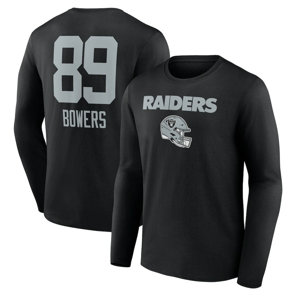 Brock Bowers Las Vegas Raiders Name & Number Team Wordmark Long Sleeve T-Shirt - Black discount