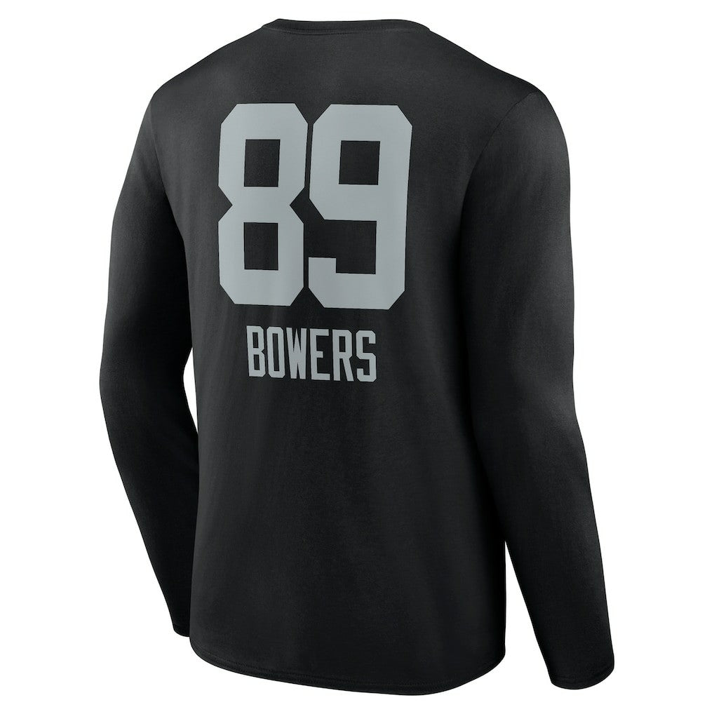 Brock Bowers Las Vegas Raiders Name & Number Team Wordmark Long Sleeve T-Shirt - Black discount