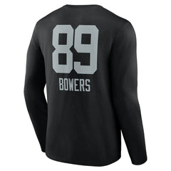 Brock Bowers Las Vegas Raiders Name & Number Team Wordmark Long Sleeve T-Shirt - Black discount