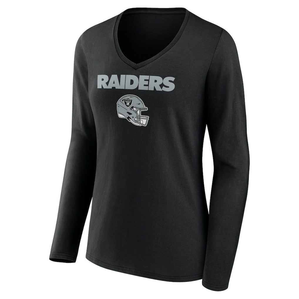 Brock Bowers Las Vegas Raiders Women's Name & Number Team Wordmark Long Sleeve V-Neck T-Shirt - Black cheap