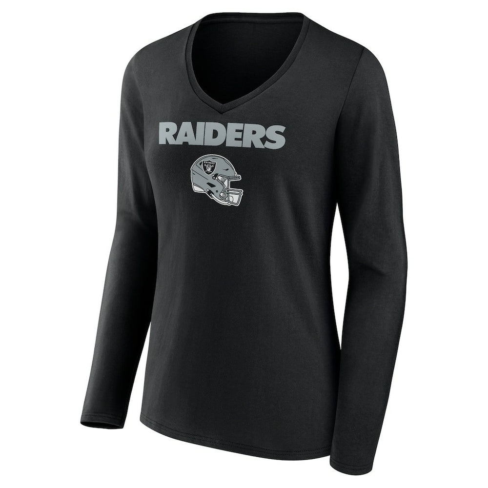 Brock Bowers Las Vegas Raiders Women's Name & Number Team Wordmark Long Sleeve V-Neck T-Shirt - Black cheap