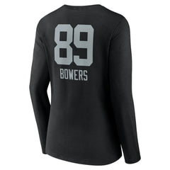 Brock Bowers Las Vegas Raiders Women's Name & Number Team Wordmark Long Sleeve V-Neck T-Shirt - Black cheap