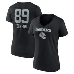 Brock Bowers Las Vegas Raiders Women's Name & Number Team Wordmark V-Neck T-Shirt - Black online