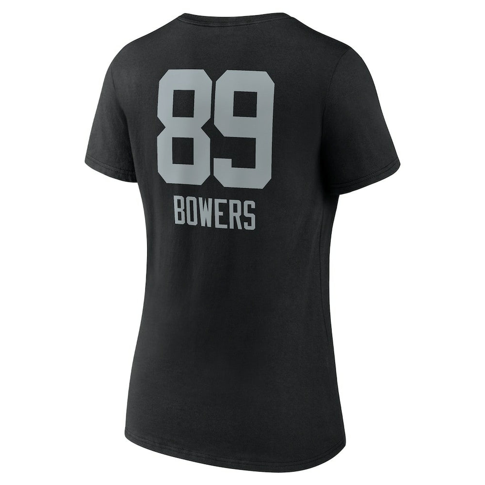 Brock Bowers Las Vegas Raiders Women's Name & Number Team Wordmark V-Neck T-Shirt - Black online