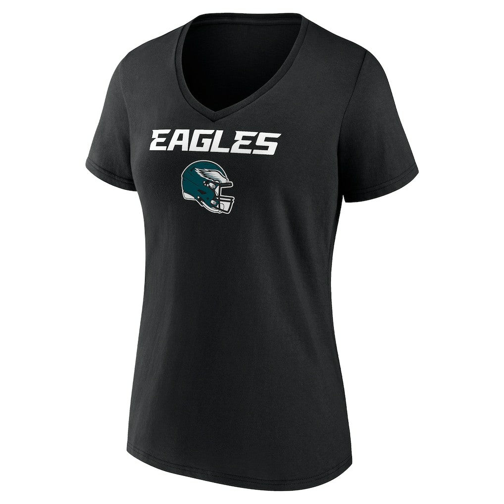 Saquon Barkley Philadelphia Eagles Women's Name & Number Team Wordmark V-Neck T-Shirt - Black on sale