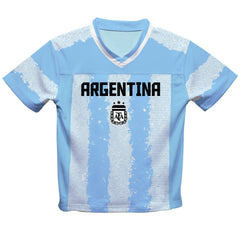 Lionel Messi Argentina National Team Vive La Fete Youth Painted Stripes Football Jersey - Light Blue sale