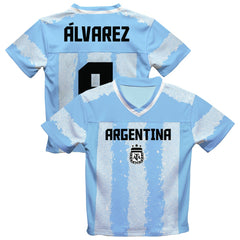 Julián Álvarez Argentina National Team Vive La Fete Football Jersey - Light Blue discount
