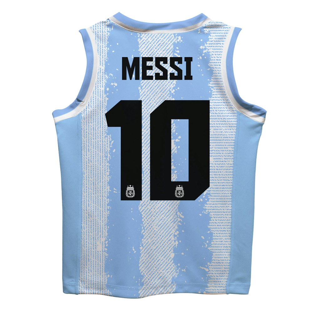 Lionel Messi Argentina National Team Vive La Fete Mesh Basketball Jersey - Light Blue discount