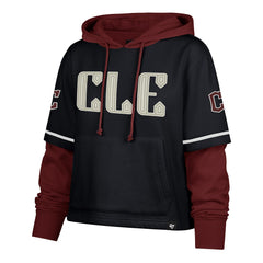 Cleveland Guardians Women's City Connect Shortstop Cropped Pullover Hoodie Navy