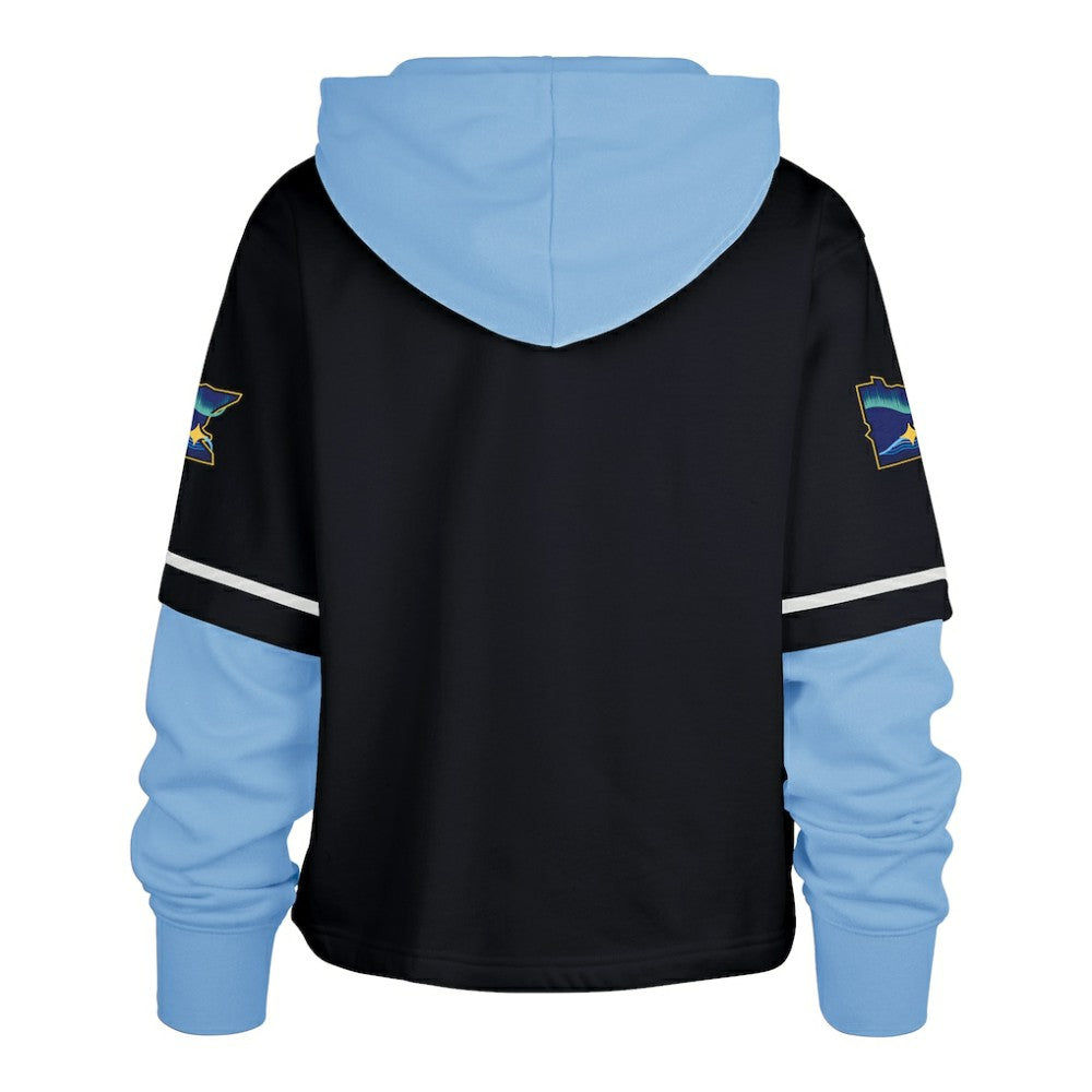 Minnesota Twins Women's City Connect Shortstop Cropped Pullover Hoodie Navy