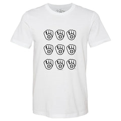 Milwaukee Brewers Tiny Turnip Women's Logo Grid T-Shirt White