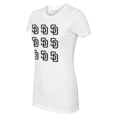 San Diego Padres Tiny Turnip Women's Logo Grid T-Shirt White