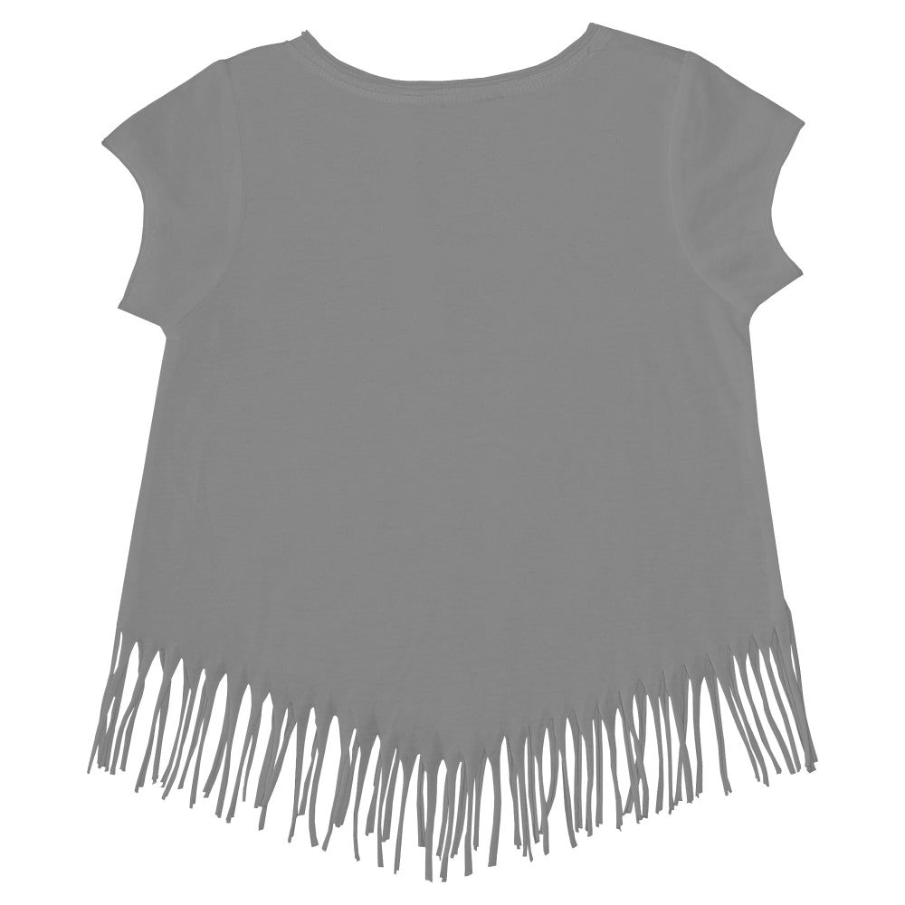 Minnesota Twins Tiny Turnip Girls Youth Logo Grid Fringe T-Shirt Gray