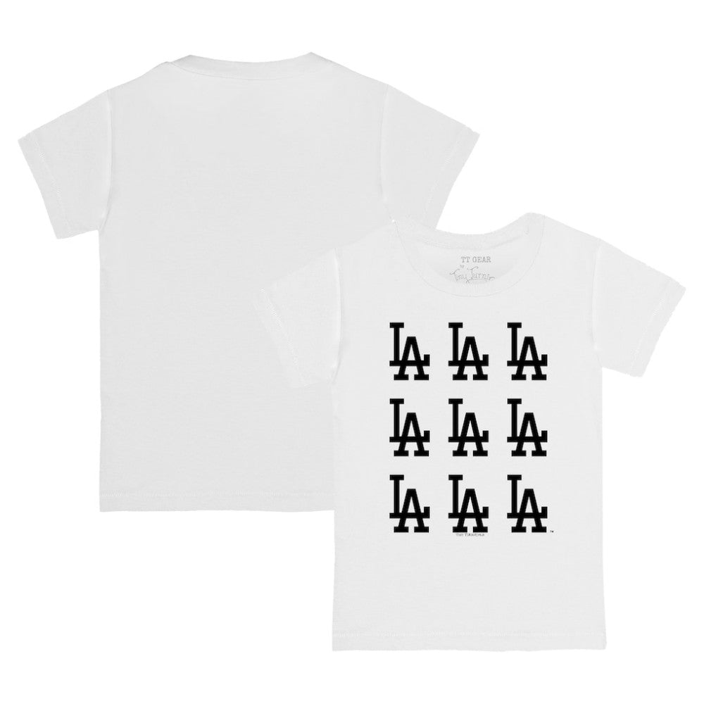 Los Angeles Dodgers Tiny Turnip Youth Logo Grid T-Shirt White
