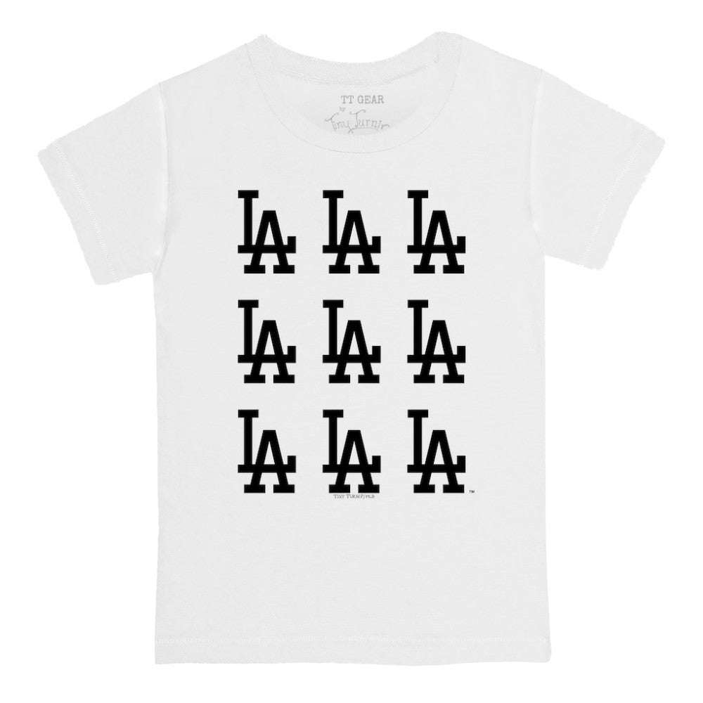 Los Angeles Dodgers Tiny Turnip Youth Logo Grid T-Shirt White