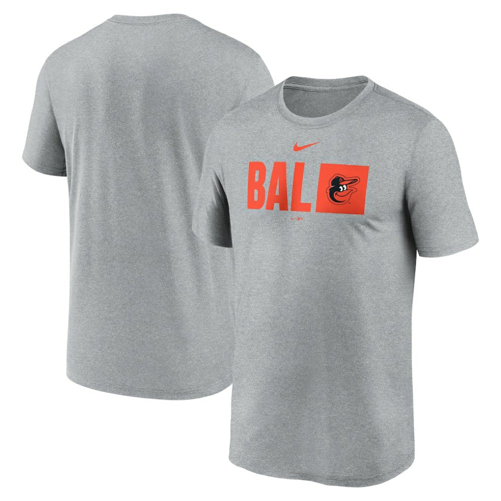 Baltimore Orioles Tricode Legend Performance T-Shirt Heather Gray