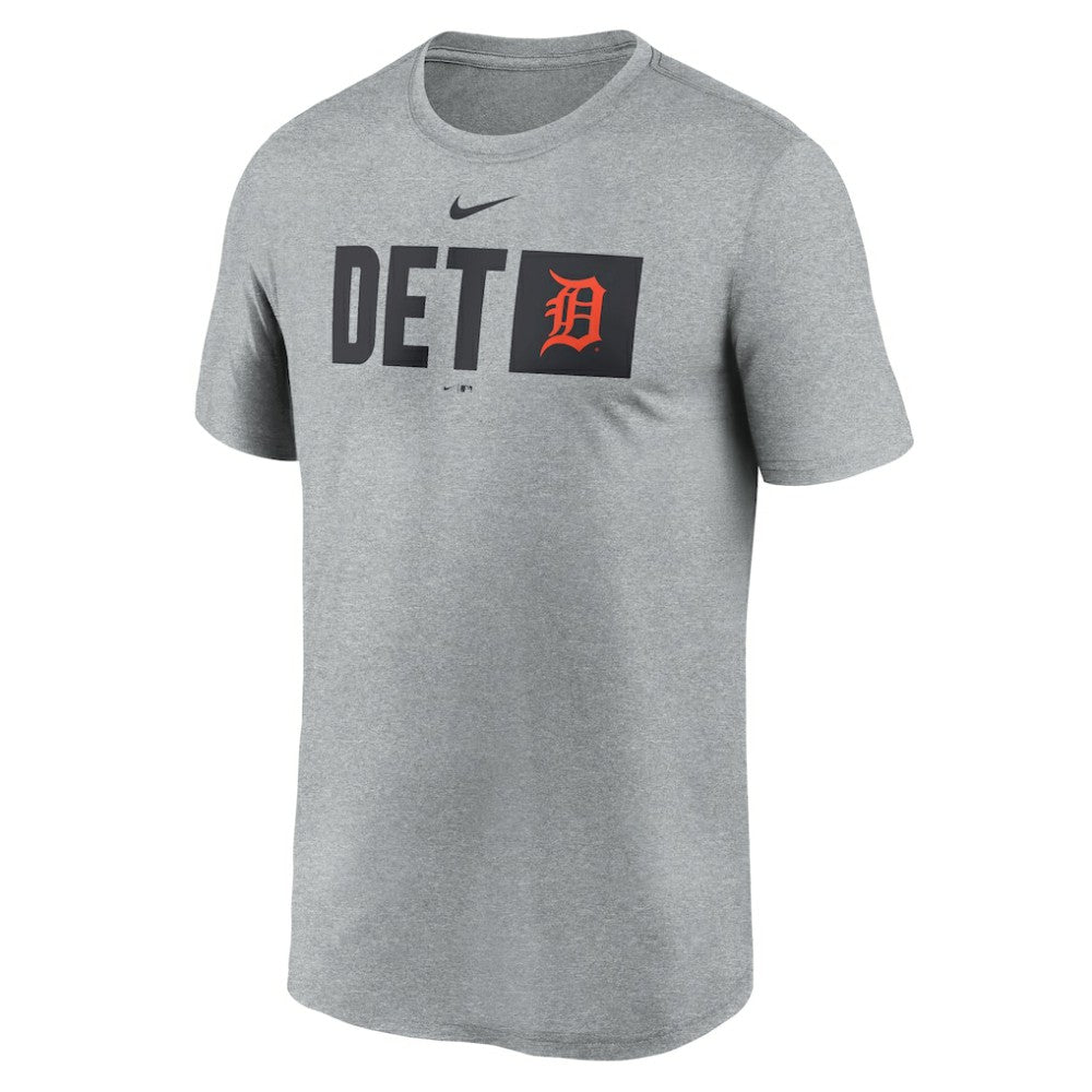 Detroit Tigers Tricode Legend Performance T-Shirt Heather Gray