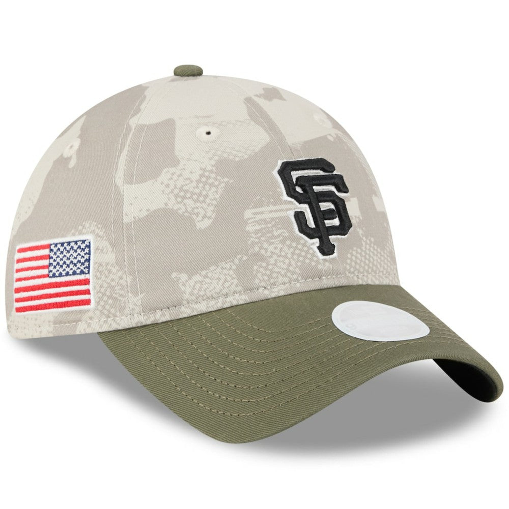 San Francisco Giants Women's 2025 Armed Forces Day 9TWENTY Adjustable Hat Light Beige/Olive