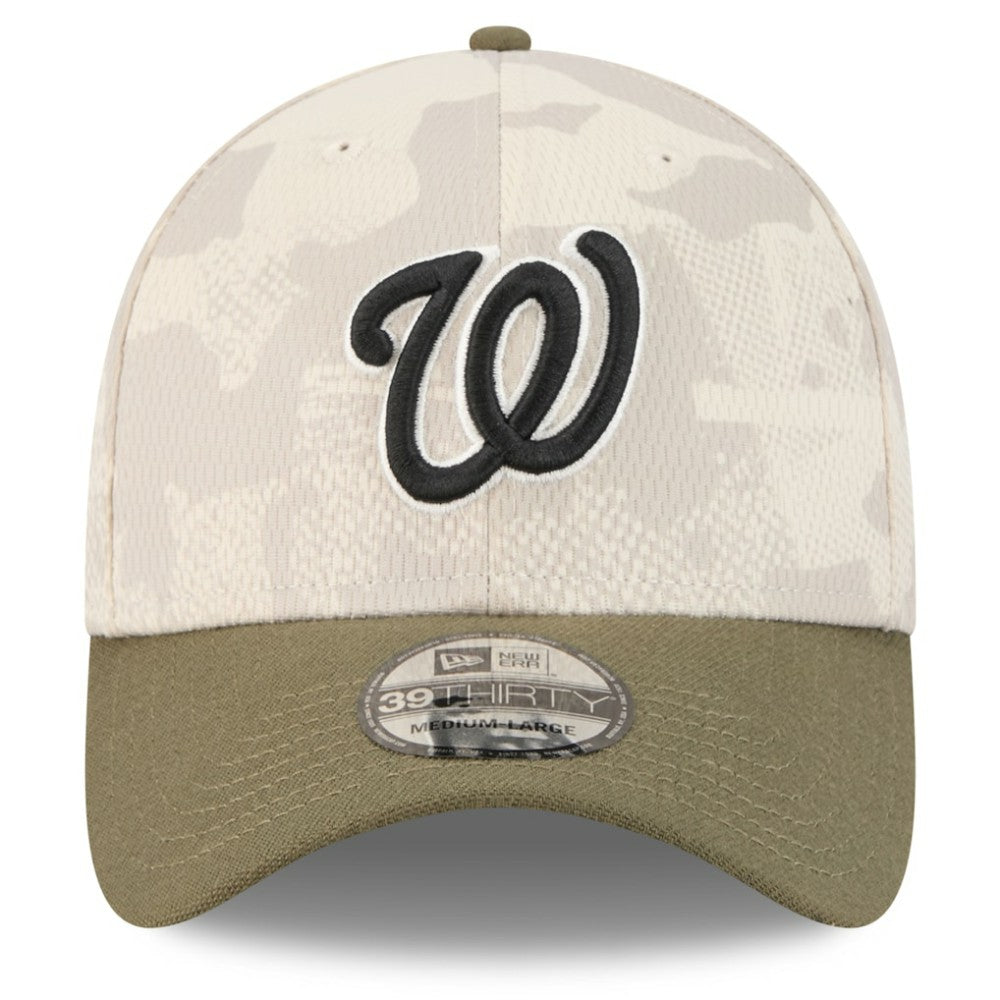 Washington Nationals 2025 Armed Forces Day 39THIRTY Flex Hat Light Beige/Olive