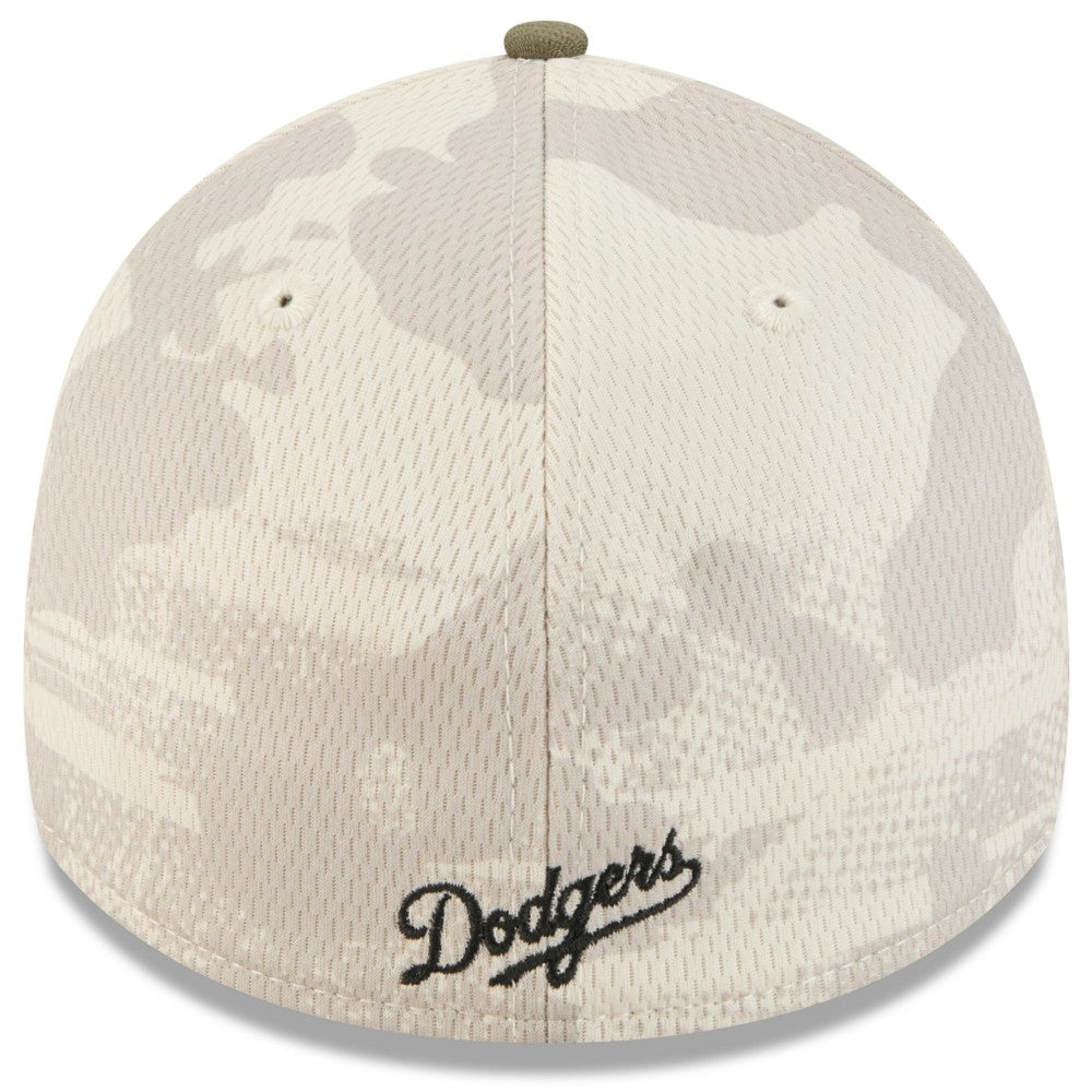 Los Angeles Dodgers 2025 Armed Forces Day 39THIRTY Flex Hat Light Beige/Olive